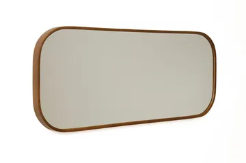 Lenvor Dekorativ spegel 103x42x4 cm - Vit ram med valnötsfärgade accenter - Inredning - Spegel - Hallspegel