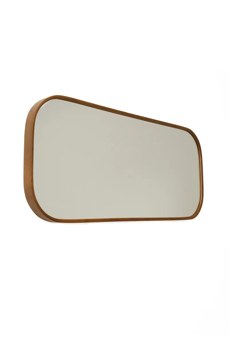Lenvor Dekorativ spegel 103x42x4 cm - Vit ram med valnötsfärgade accenter - Inredning - Spegel - Hallspegel
