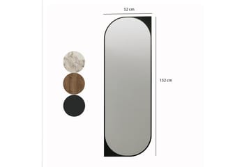 Livi Vägghängd Spegel Oval 52 cm - Svart - Inredning - Spegel - Hallspegel