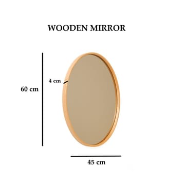 Lorys Vägghängd Spegel Oval 45 cm - Brun - Inredning - Spegel - Hallspegel