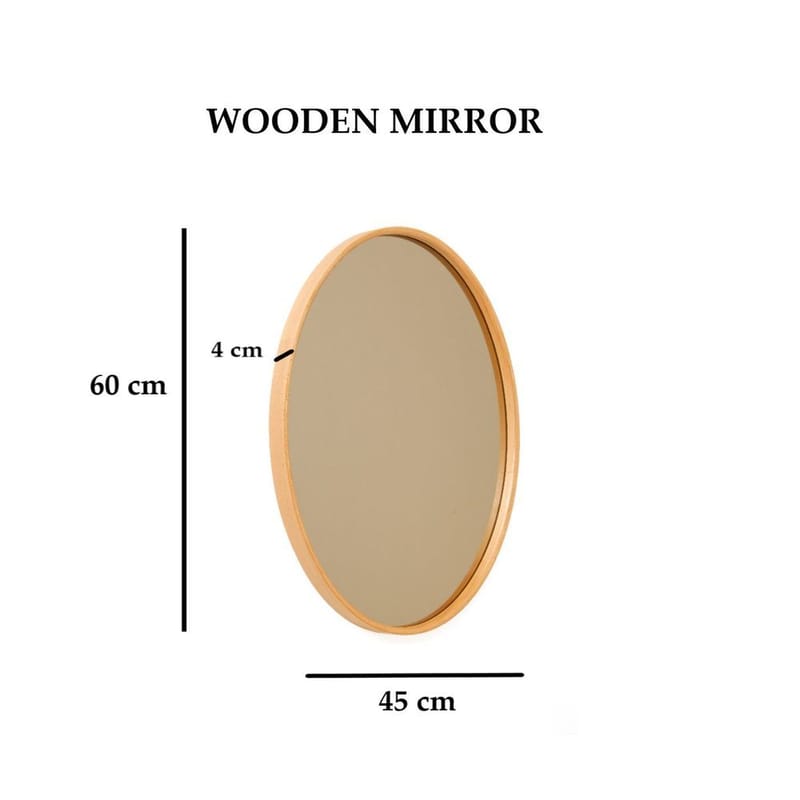 Lorys Vägghängd Spegel Oval 45 cm - Brun - Inredning - Spegel - Hallspegel