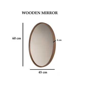 Lorys Vägghängd Spegel Oval 45 cm - Brun/Vit - Inredning - Spegel - Hallspegel