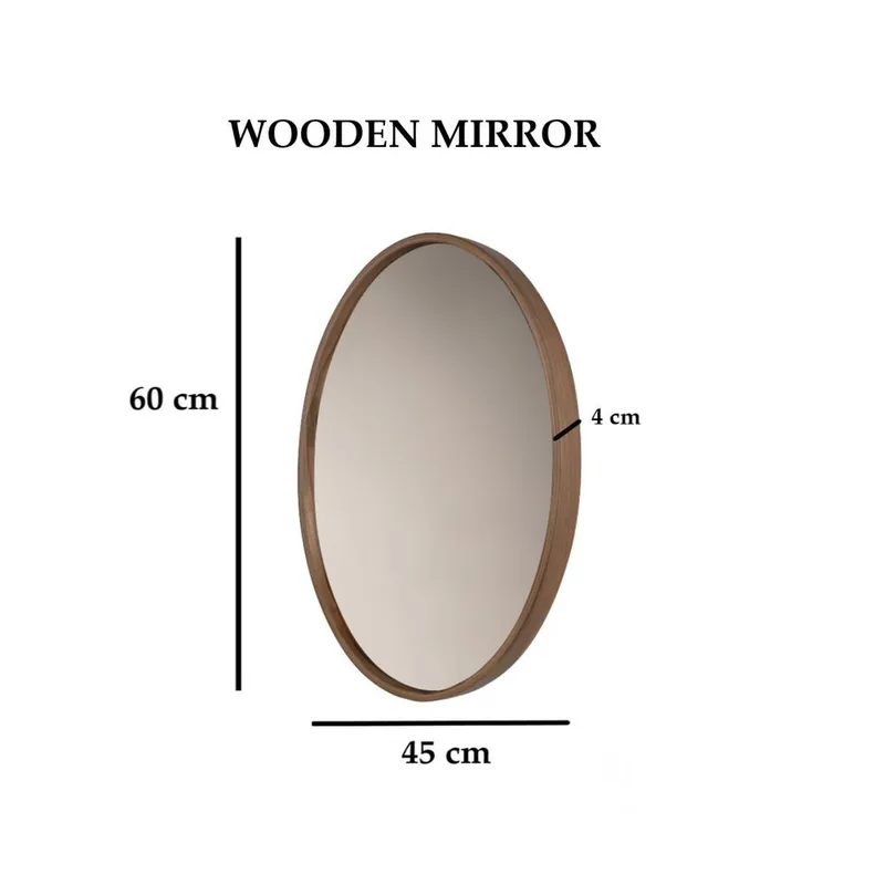 Lorys Vägghängd Spegel Oval 45 cm - Brun/Vit - Inredning - Spegel - Hallspegel