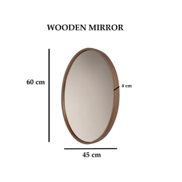 Lorys Vägghängd Spegel Oval 45 cm - Brun/Vit - Inredning - Spegel - Hallspegel