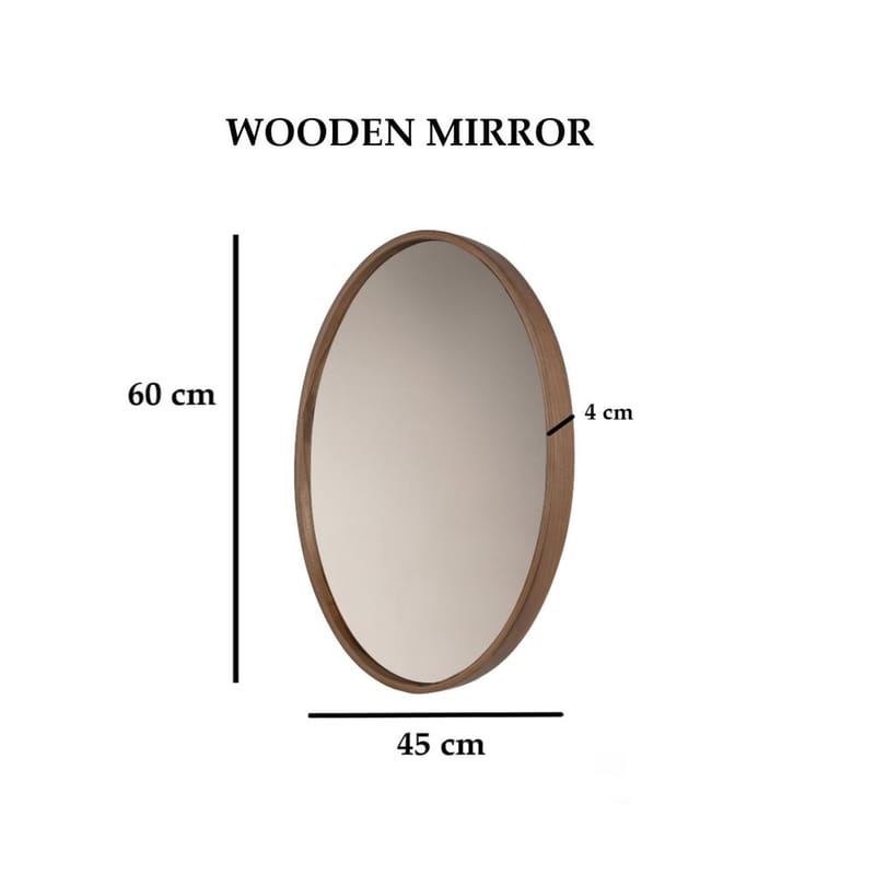 Lorys Vägghängd Spegel Oval 45 cm - Brun/Vit - Inredning - Spegel - Hallspegel