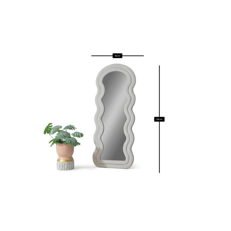 Mijara Golvspegel 65x170 cm - Krämvit - Inredning - Spegel - Golvspegel