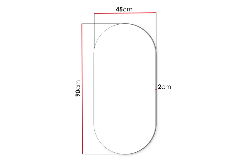 Monfort Vägghängd Spegel Oval 45x90 cm - Brun - Inredning - Spegel - Hallspegel