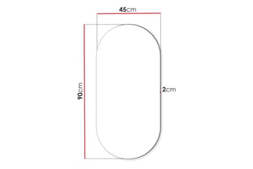 Monfort Vägghängd Spegel Oval 45x90 cm - Svart - Inredning - Spegel - Hallspegel