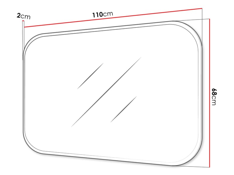 Pantego Vägghängd spegel 110 cm - brun - Inredning - Spegel - Hallspegel