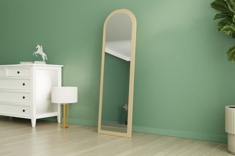 Rusele Vägghängd Spegel Svängd 50 cm - Beige - Inredning - Spegel - Hallspegel