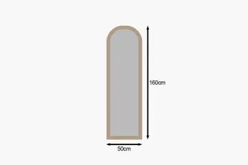 Rusele Vägghängd Spegel Svängd 50 cm - Beige - Inredning - Spegel - Hallspegel