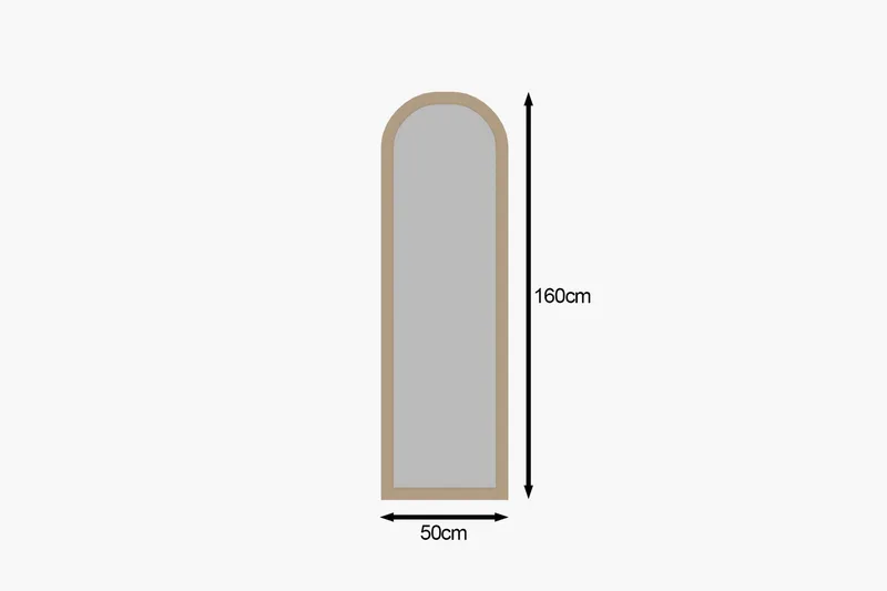 Rusele Vägghängd Spegel Svängd 50 cm - Beige - Inredning - Spegel - Hallspegel