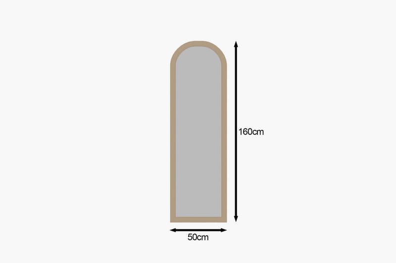 Rusele Vägghängd Spegel Svängd 50 cm - Beige - Inredning - Spegel - Hallspegel