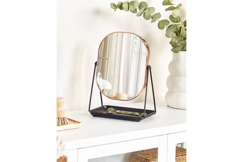 Sminkspegel Correze Rose guld/svart - Rose guld/svart - Inredning - Spegel - Sminkspegel