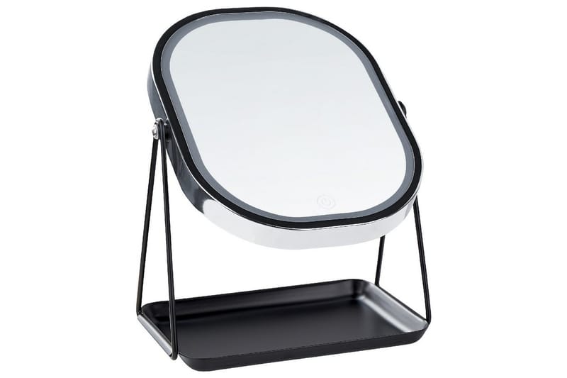 Sminkspegel Dordogne Silver/Svart - Silver/Svart - Inredning - Spegel - Spegel med belysning