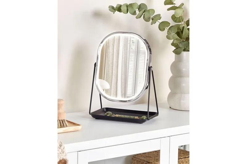 Sminkspegel Dordogne Silver/Svart - Silver/Svart - Inredning - Spegel - Sminkspegel