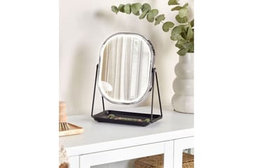 Sminkspegel Dordogne Silver/Svart - Silver/Svart - Inredning - Spegel - Spegel med belysning