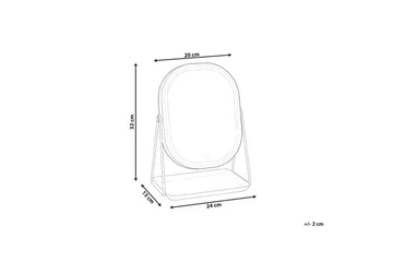 Sminkspegel Dordogne Silver/Svart - Silver/Svart - Inredning - Spegel - Spegel med belysning