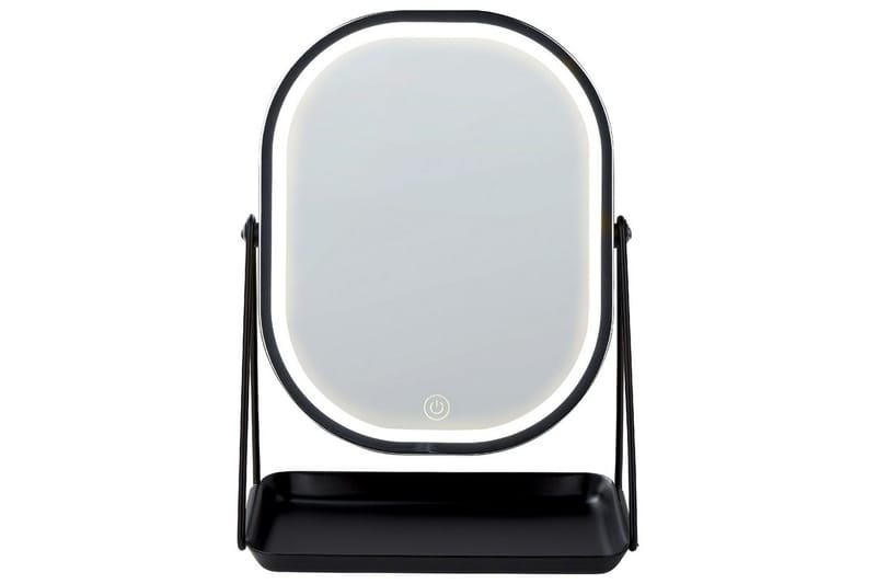 Sminkspegel Dordogne Silver/Svart - Silver/Svart - Inredning - Spegel - Spegel med belysning