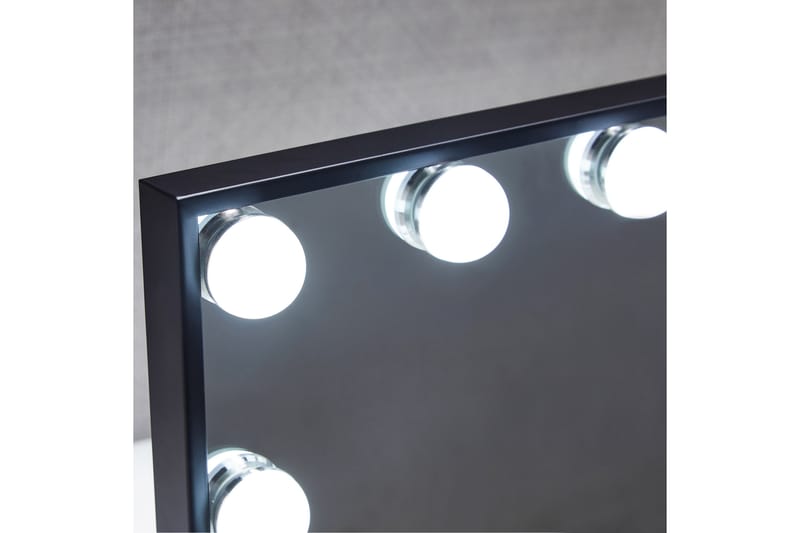 Pamela Sminkspegel på fot med LED-belysning 8,5x47,4 cm Svar - Lyfco - Sminkspegel