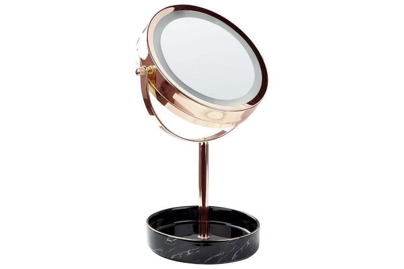 Sminkspegel Savoie Rose guld/svart - Rose guld/svart - Inredning - Spegel - Spegel med belysning