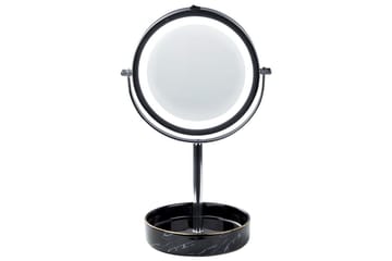 Sminkspegel Savoie Silver/Svart - Silver/Svart - Inredning - Spegel - Spegel med belysning