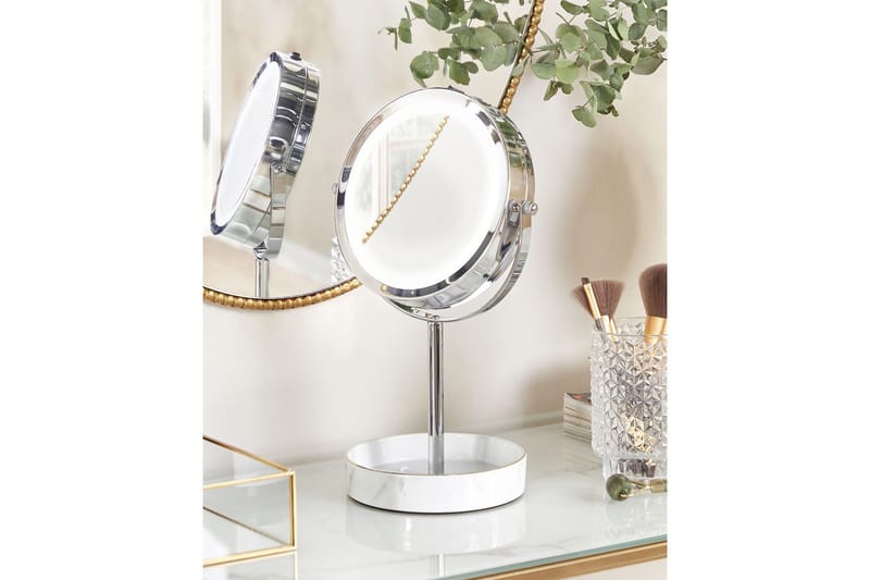 Sminkspegel Savoie Silver/Vit - Silver/Vit - Inredning - Spegel - Spegel med belysning