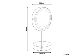Sminkspegel Savoie Silver/Vit - Silver/Vit - Inredning - Spegel - Spegel med belysning