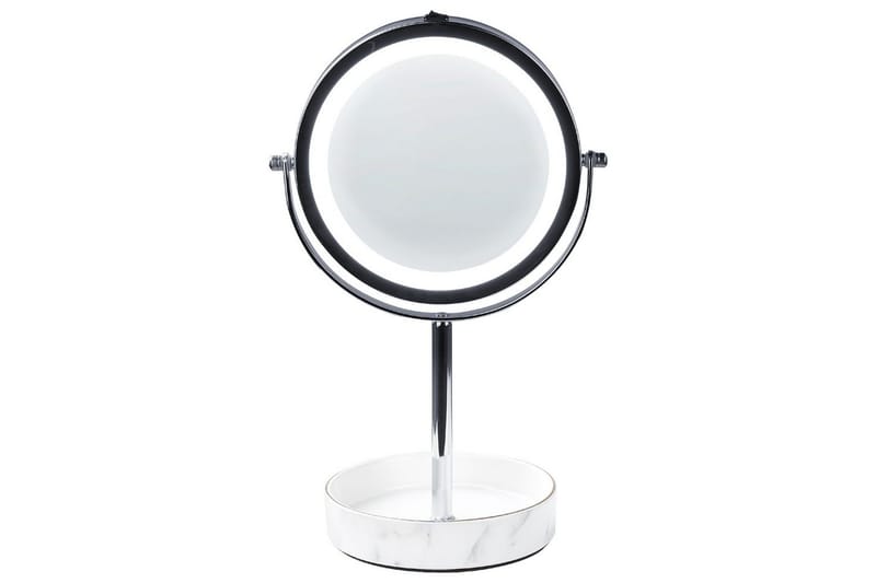 Sminkspegel Savoie Silver/Vit - Silver/Vit - Inredning - Spegel - Spegel med belysning