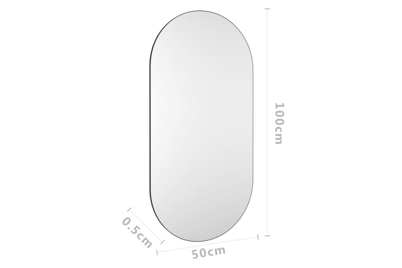 Spegel 100x50 cm glas - Vit - Hallspegel - Väggspegel