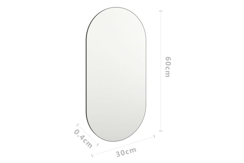 Spegel 60x30 cm glas - Vit - Hallspegel - Väggspegel