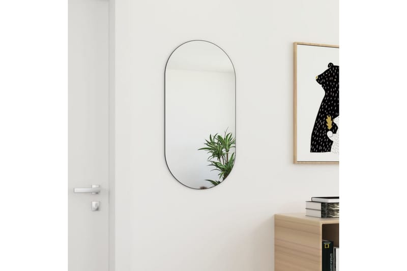 Spegel 80x40 cm glas - Vit - Hallspegel - Väggspegel