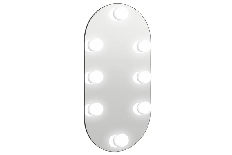 Spegel med LED-lampor 40x20 cm glas oval - Silver - Hallspegel - Väggspegel