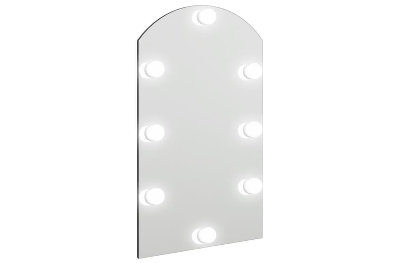 Spegel med LED-lampor 70x40 cm glas valvformad (335864+32608 - Silver - Hallspegel - Väggspegel