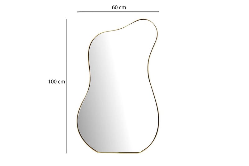 Spegel Wohnling Asymmetrisk metallram oval 100 cm - Inredning - Spegel - Hallspegel