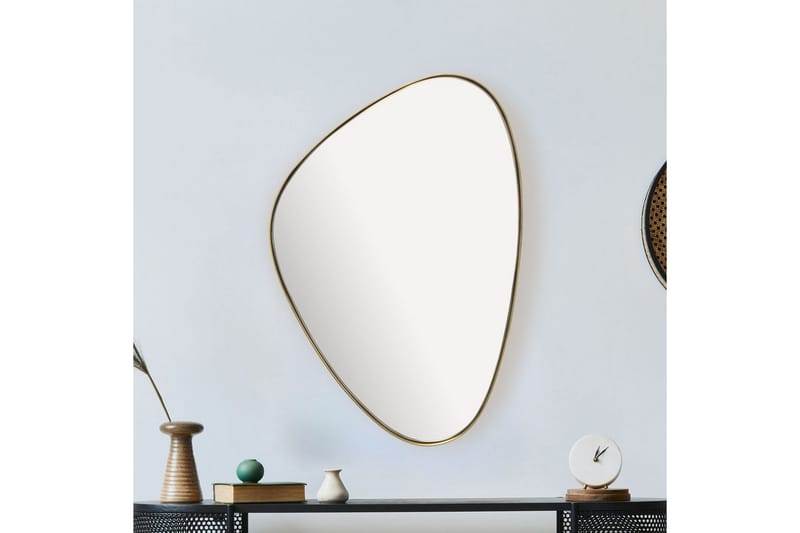 Spegel Wohnling Asymmetrisk metallram oval 70 cm - Inredning - Spegel - Hallspegel