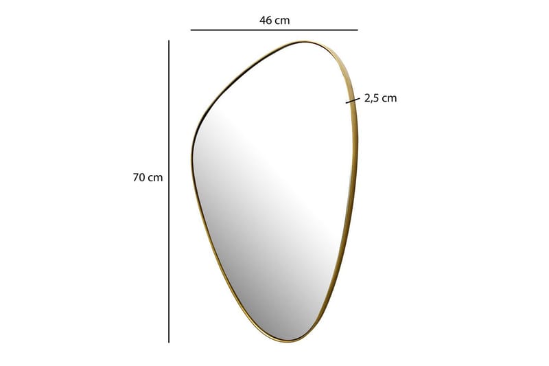 Spegel Wohnling Asymmetrisk metallram oval 70 cm - Inredning - Spegel - Hallspegel