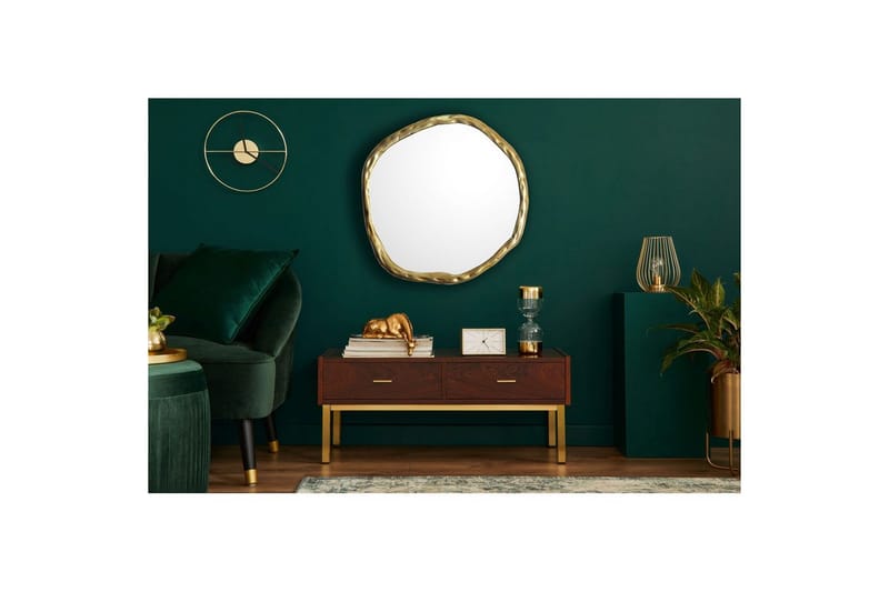 Spegel Wohnling Asymmetrisk metallram rund 60 cm - Inredning - Spegel - Hallspegel