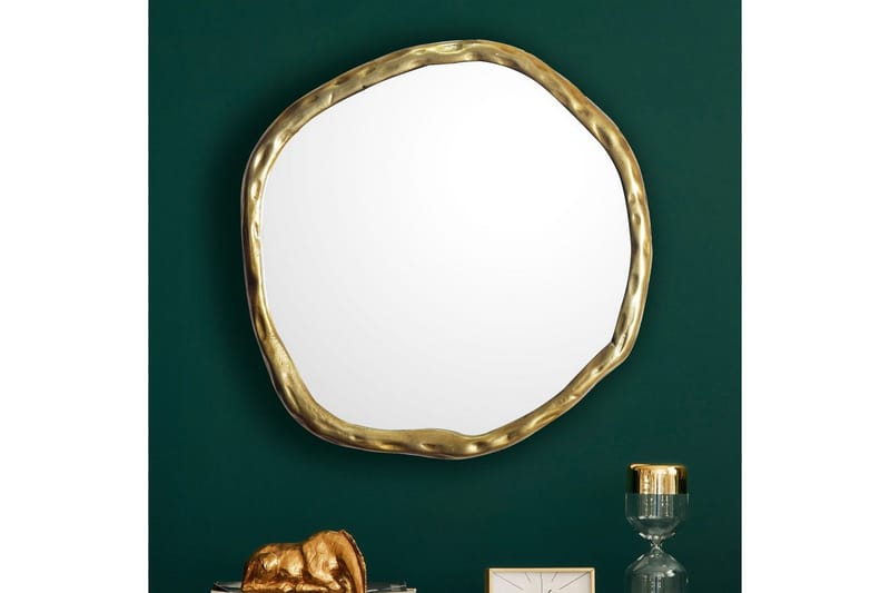 Spegel Wohnling Asymmetrisk metallram rund 60 cm - Inredning - Spegel - Hallspegel