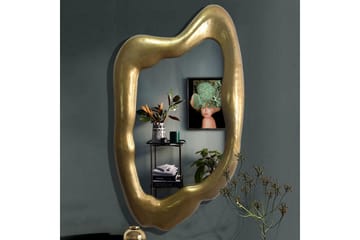 Spegel Wohnling Asymmetrisk tjock metallram oval 100 cm - Inredning - Spegel - Hallspegel