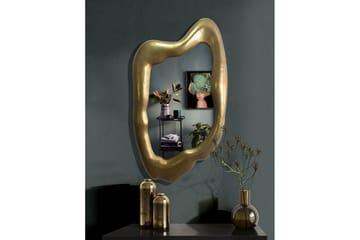 Spegel Wohnling Asymmetrisk tjock metallram oval 100 cm - Inredning - Spegel - Hallspegel