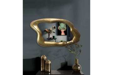 Spegel Wohnling Asymmetrisk tjock metallram oval 100 cm - Inredning - Spegel - Hallspegel