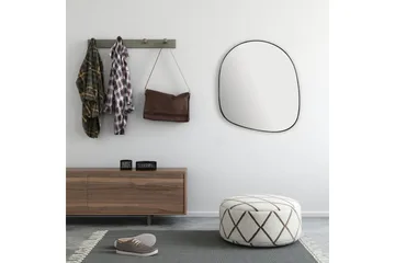 Spegel Wohnling Asymmetrisk tjock metallram oval 60 cm - Inredning - Spegel - Hallspegel