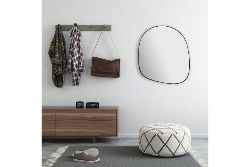 Spegel Wohnling Asymmetrisk tjock metallram oval 60 cm - Inredning - Spegel - Hallspegel