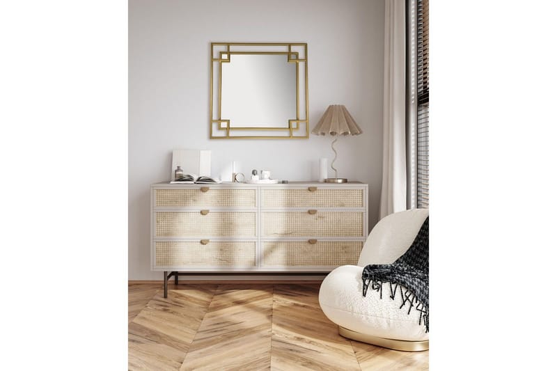 Spegel Wohnling Fyrkantig Geometrisk 60 cm Metallram Modern - Inredning - Spegel - Hallspegel