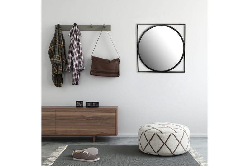 Spegel Wohnling Fyrkantig Ram Rund 54 cm Modern - Inredning - Spegel - Hallspegel