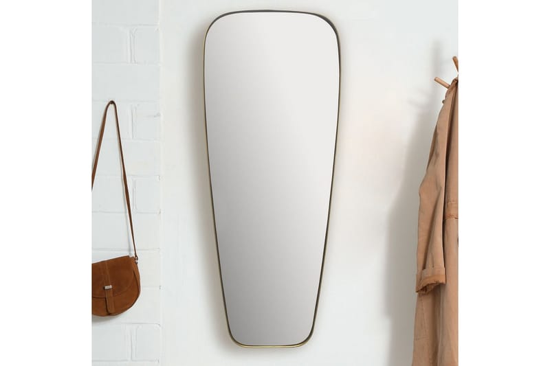 Spegel Wohnling Rektangulärt guld 100 cm klassisk metallram modern - Inredning - Spegel - Hallspegel
