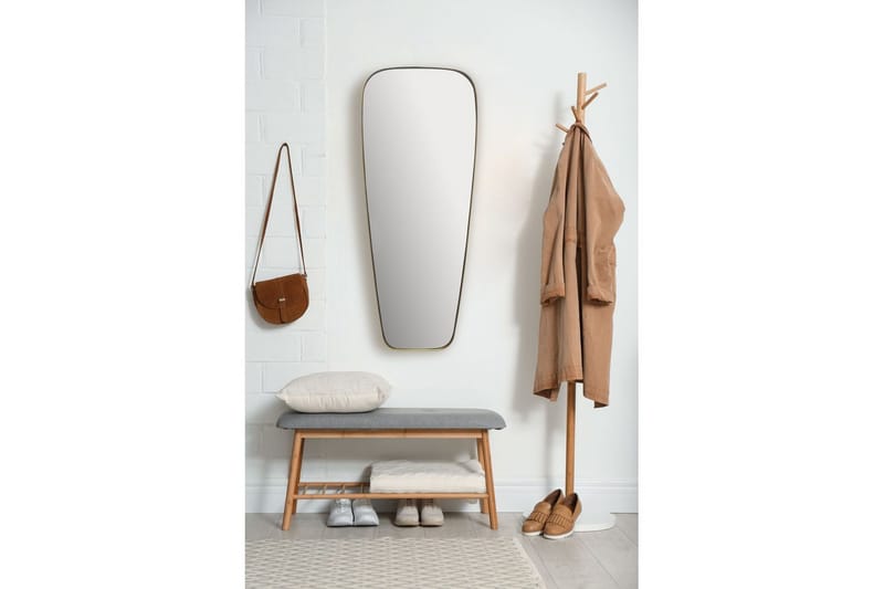 Spegel Wohnling Rektangulärt guld 100 cm klassisk metallram modern - Inredning - Spegel - Hallspegel