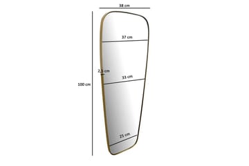Spegel Wohnling Rektangulärt guld 100 cm klassisk metallram modern - Inredning - Spegel - Hallspegel