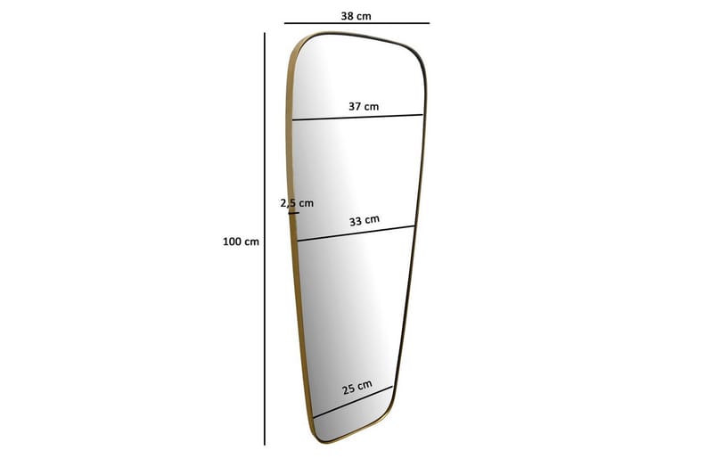 Spegel Wohnling Rektangulärt guld 100 cm klassisk metallram modern - Inredning - Spegel - Hallspegel